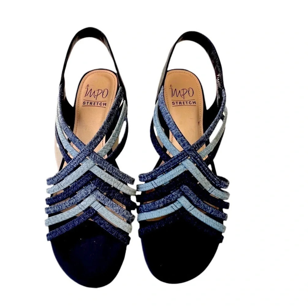 IMPO Sandals size 71/2.  Blue straps.  Open toes Soft straps.